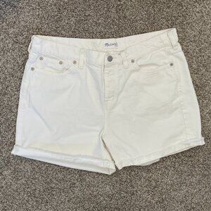 Madewell Button Fly White Fringe Jean Short Size 29